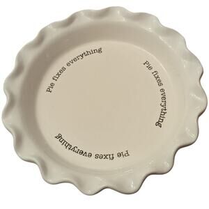 Mud Pie Pie Fixes Everything Fluted Ceramic Pie Plate 11 in.